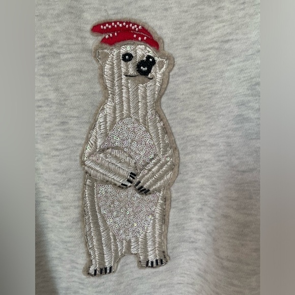 American Eagle Festive Bear Pullover Sweater Size Medium - Picture 2 of 8